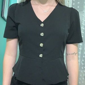 Black button blouse